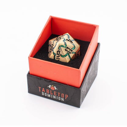 Brass Alchemist | Oversized D20 | Solid Metal | Single D20