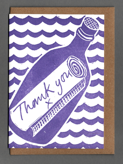 Thank You - Message In A Bottle Card