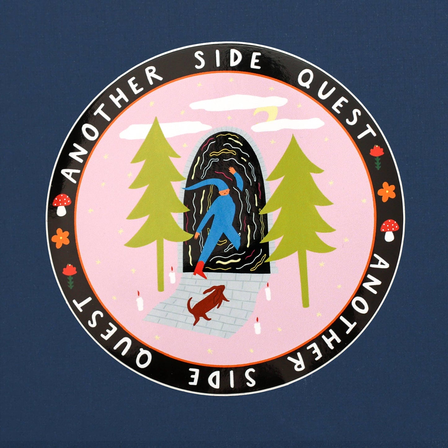 Another Side Quest Sticker | Round Vinyl Sticker | Folky