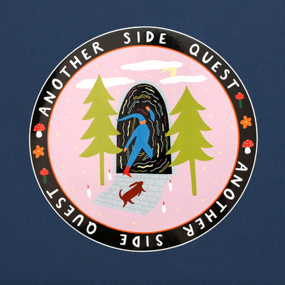 Another Side Quest Sticker | Round Vinyl Sticker | Folky