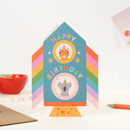 Rocket Birthday Card | Kids Fun Birthday Card