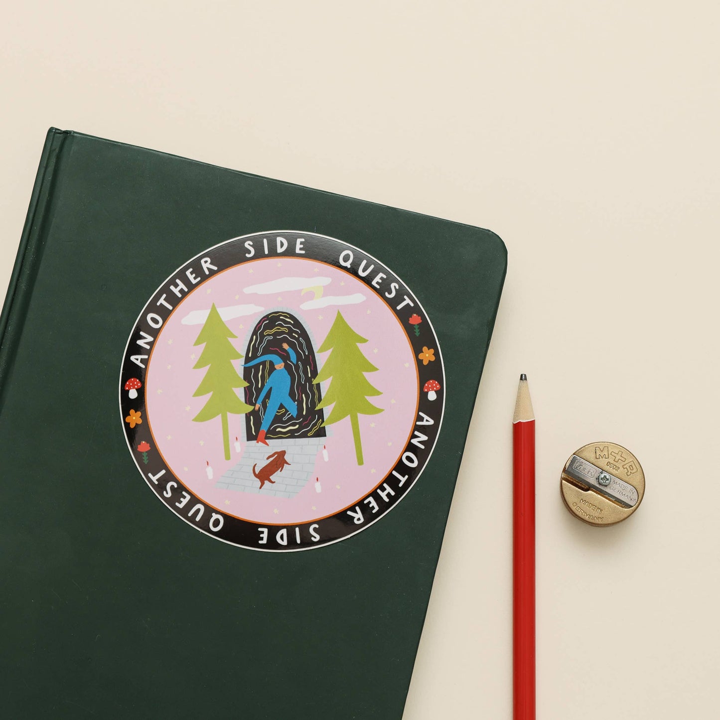 Another Side Quest Sticker | Round Vinyl Sticker | Folky