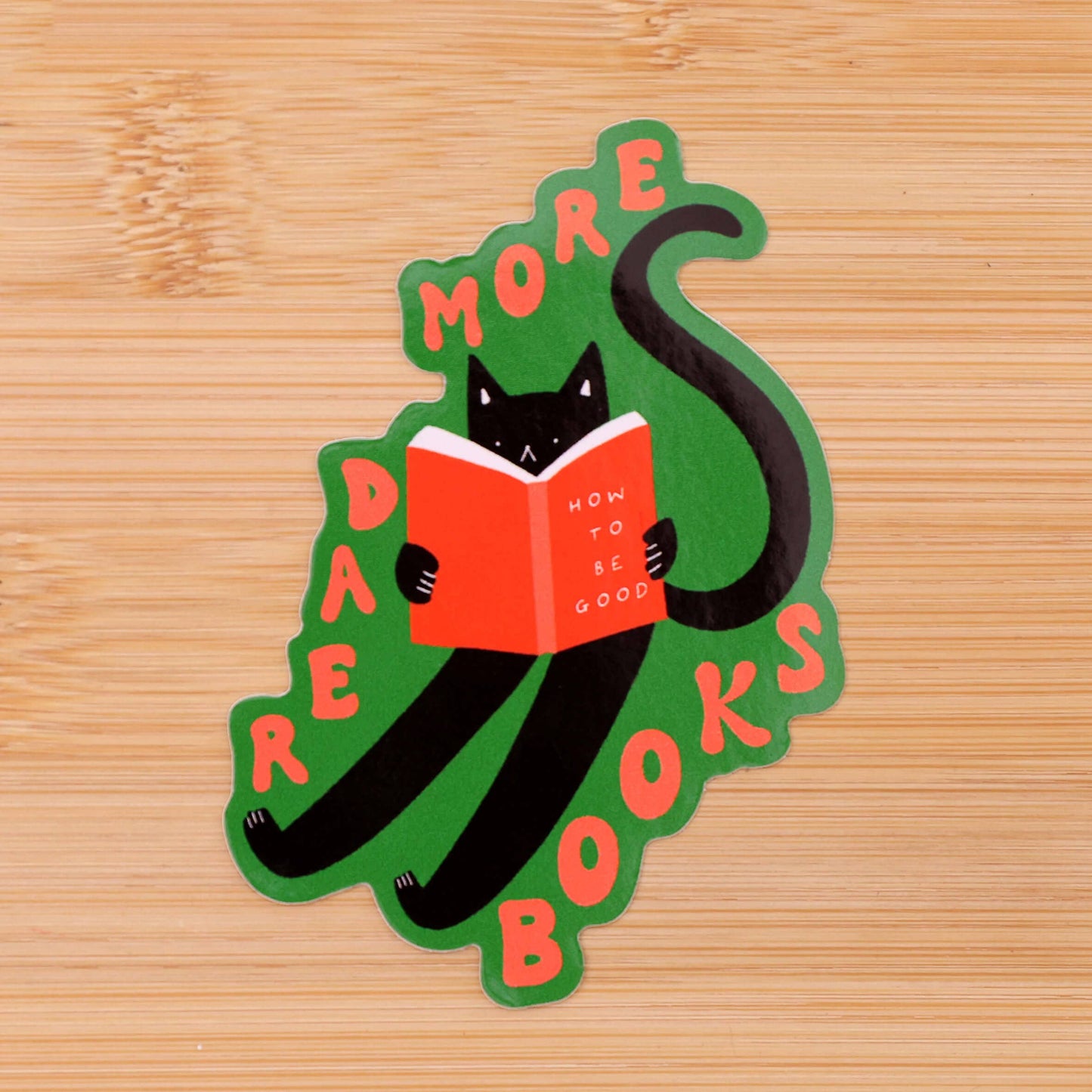 Read More Books Sticker | Black Cat Vinyl Sticker | Cute