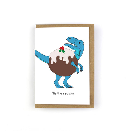 Tis The Season Dinosaur Christmas Greeting Card