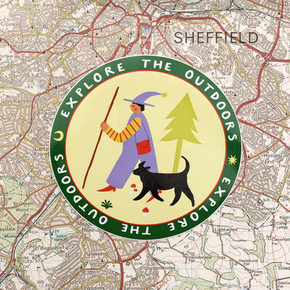 Explore The Outdoors Sticker | Round Vinyl Sticker | Folky