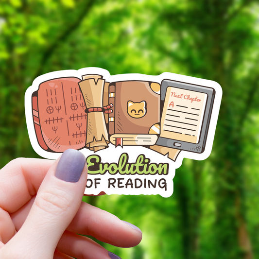 The Evolution of Reading Sticker - 3"