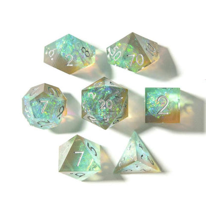 Sea Foam | Sharp Edge Dice | 7-Polyhedral Set