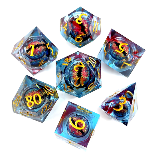 Eye of Winterblood | Moving Eye Liquid Core Dice 7-Poly Set
