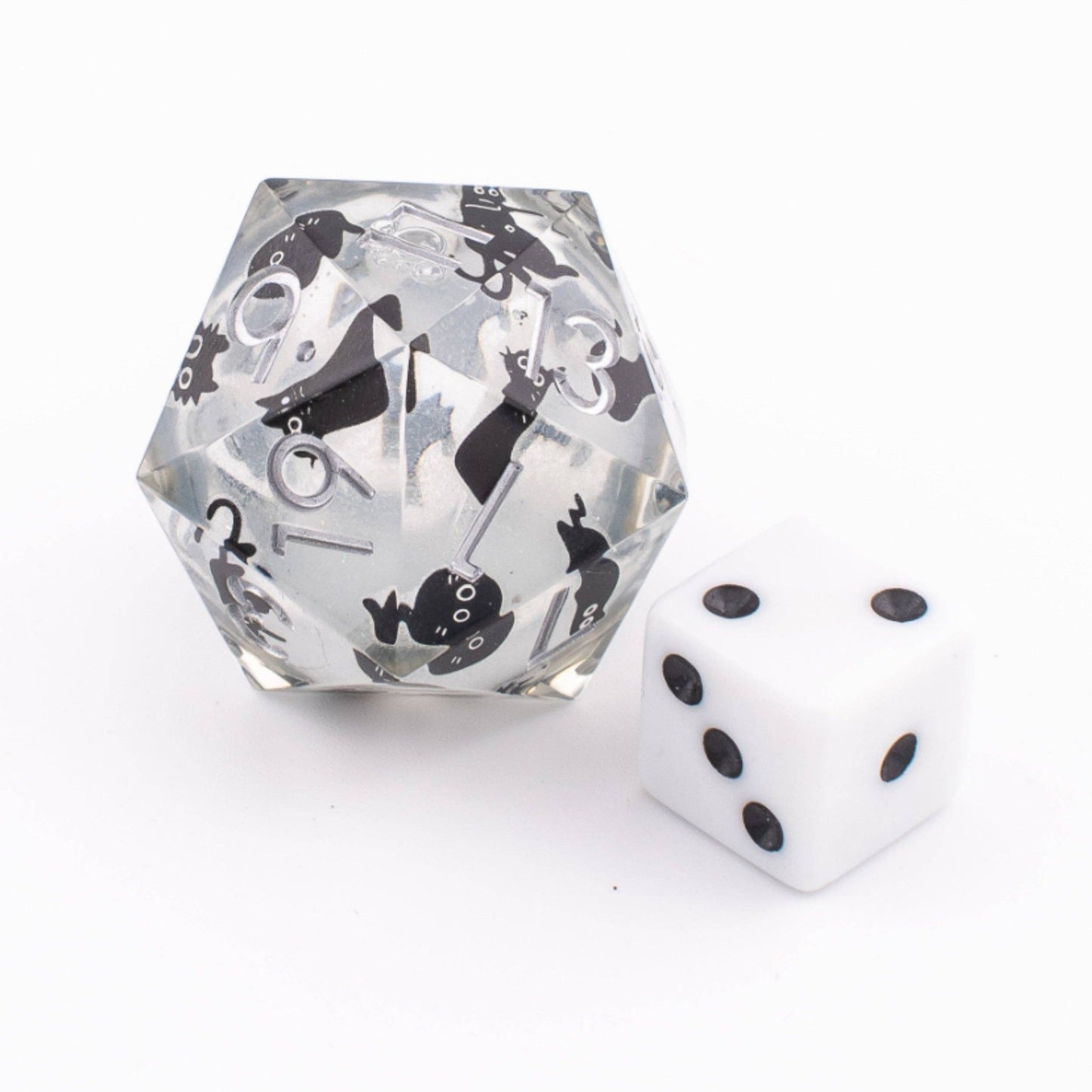Feline Spirit | Oversized Liquid Core D20 | Resin | Single Die