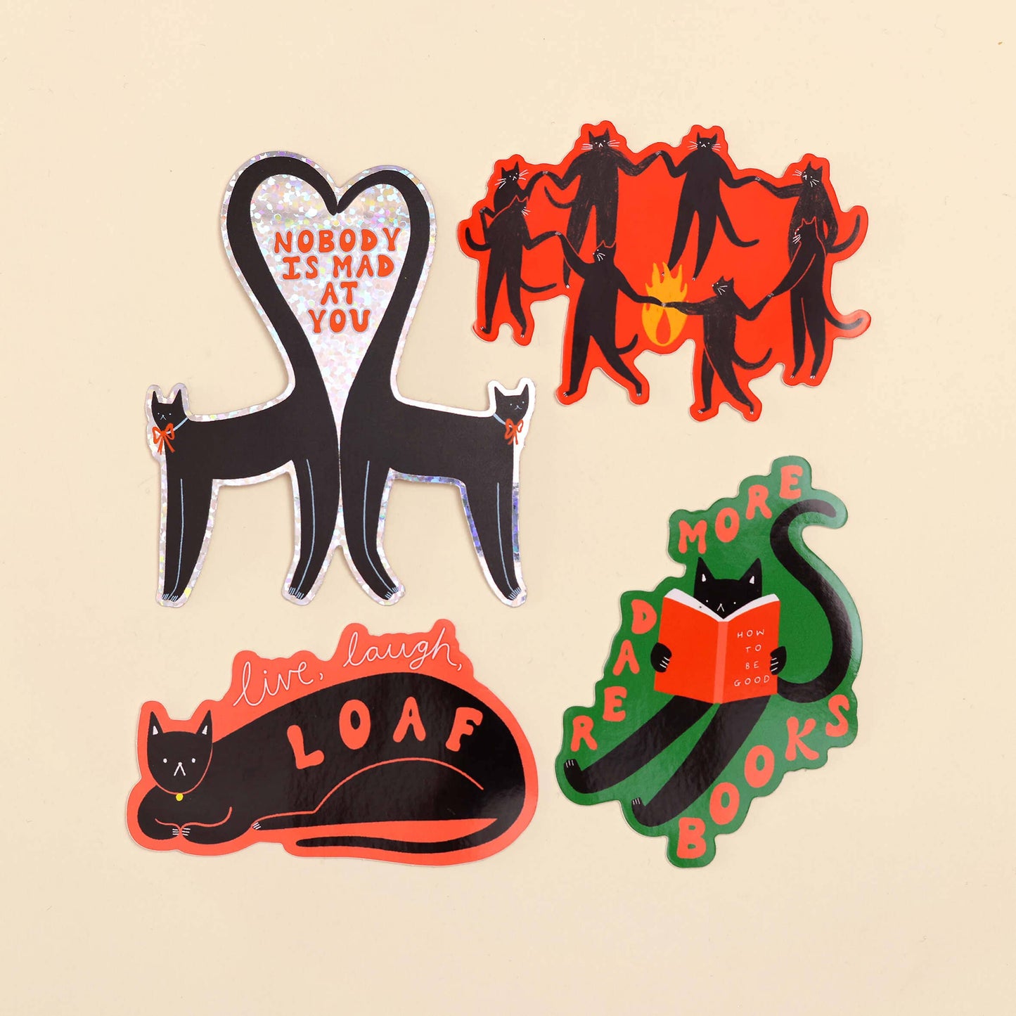 Read More Books Sticker | Black Cat Vinyl Sticker | Cute