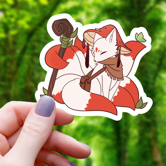 Druid Kitsune RPG Inspired Sticker - 3"