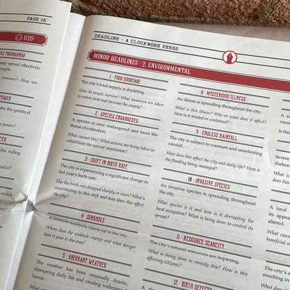 Deadline: A News-Chronicling and Map-Making TTRPG
