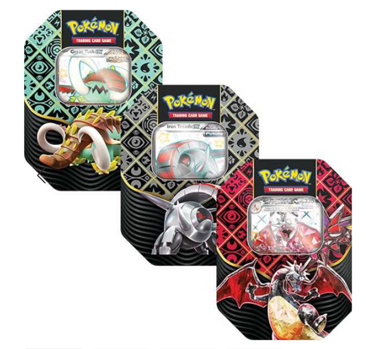Pokemon Paldean Fates 4.5 tin: Great Tusk/Iron Treads/ Charizard