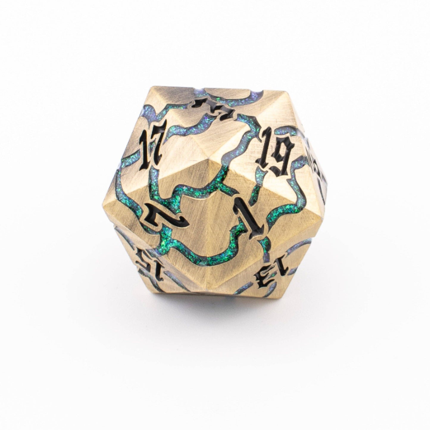 Brass Alchemist | Oversized D20 | Solid Metal | Single D20