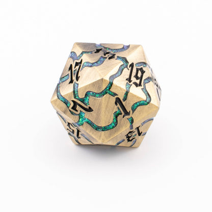Brass Alchemist | Oversized D20 | Solid Metal | Single D20