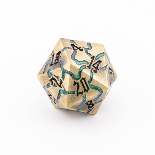 Brass Alchemist | Oversized D20 | Solid Metal | Single D20