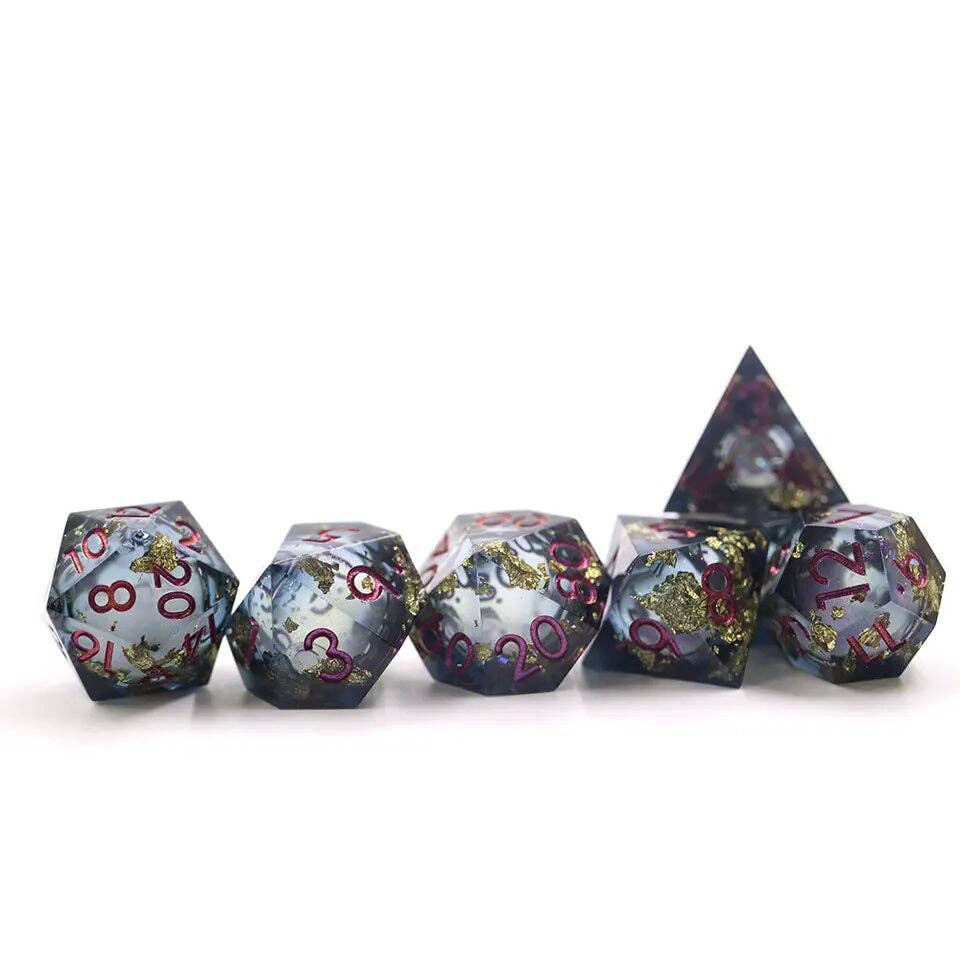 Celestial Shadow | Liquid Core Dice | 7-Polyhedral Set