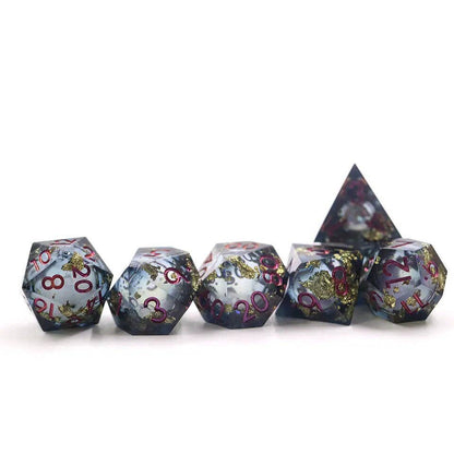 Celestial Shadow | Liquid Core Dice | 7-Polyhedral Set