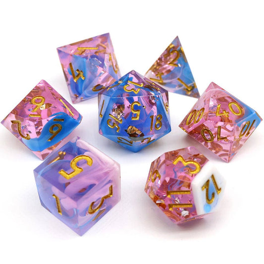 Sundae Swirl | Sharp Edge Dice | 7-Polyhedral Set