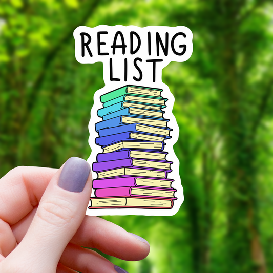 Reading List Funny Book Sticker - 3"
