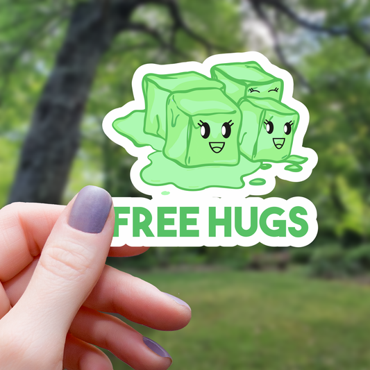 Free Hugs Gelatinous Monster Sticker - 3"