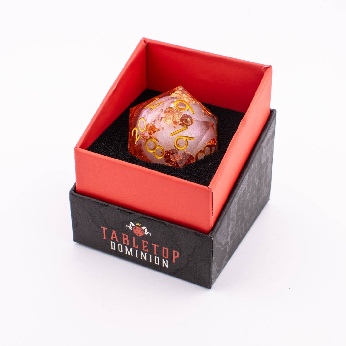 Golden Fae Core | Oversized D20 | Liquid Core Resin | Single Die