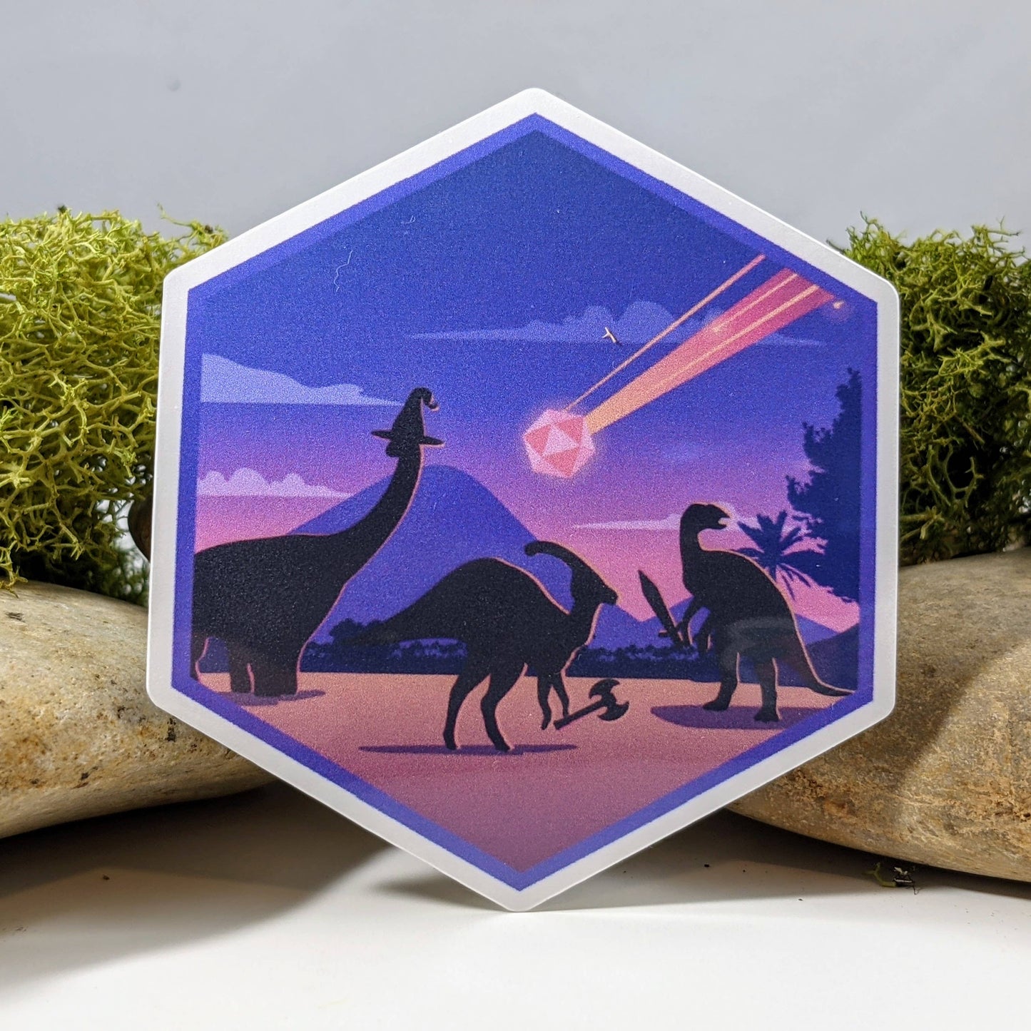 Tabletop RPG Team Kill Event Meteor Dinosaur Sticker - 2.5"