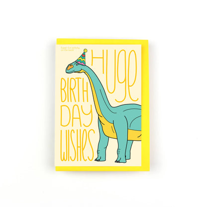 Huge Birthday Wishes Dinosaur Finger Puppet Greeting Card