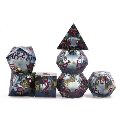 Celestial Shadow | Liquid Core Dice | 7-Polyhedral Set