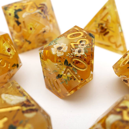Druids Apiary | Art Core Sharp Edge Dice | 7 Piece Dice Set