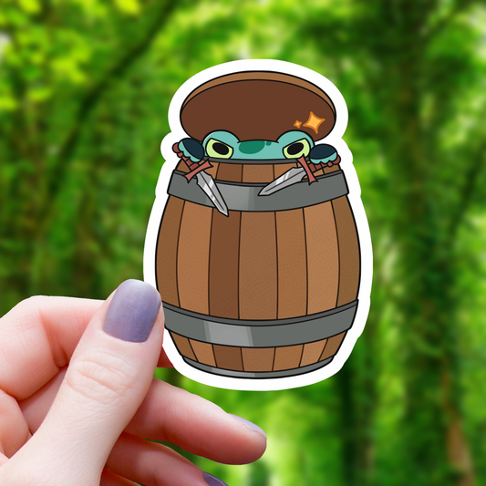 Frog Rogue In Barrel Ttrpg Sticker - 3"