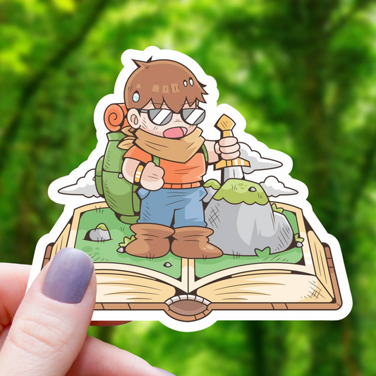 Adventurer Book Sword Sticker - 3"