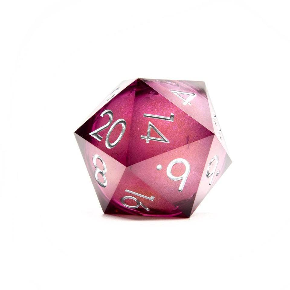 Moonbeam | 50mm D20 Dice | Oversized Liquid Core