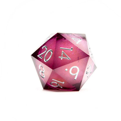 Moonbeam | 50mm D20 Dice | Oversized Liquid Core