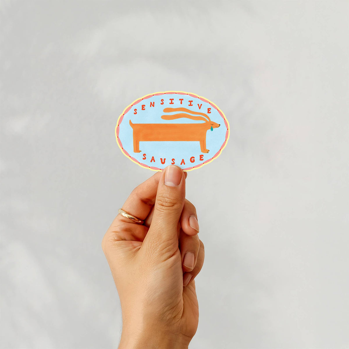 Sensitive Sausage Sticker | Die Cut Dachshund Decal