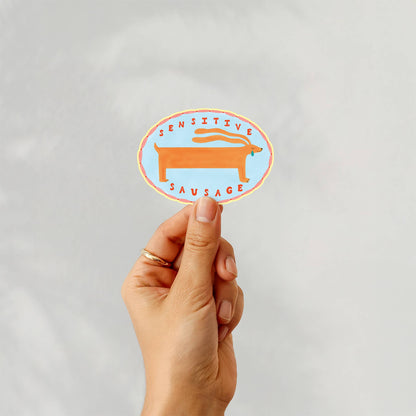 Sensitive Sausage Sticker | Die Cut Dachshund Decal
