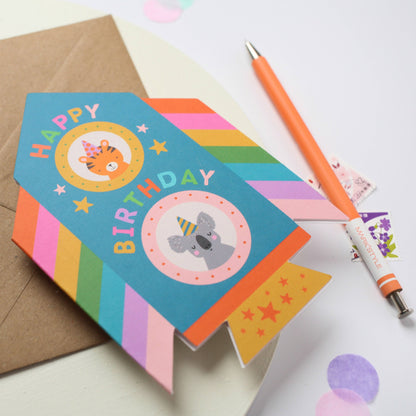Rocket Birthday Card | Kids Fun Birthday Card