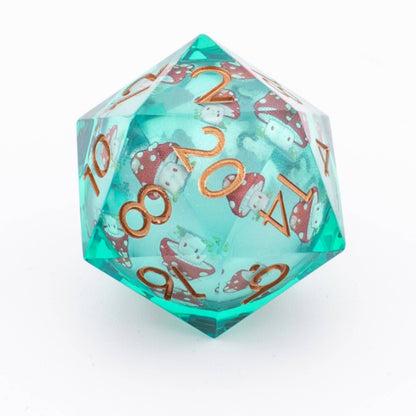 Mushie Colony | Oversized 33mm Liquid Core Dice | Resin | Single D20