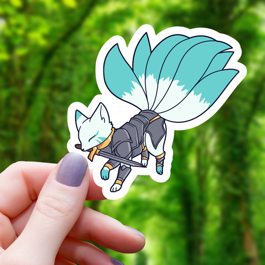 Fighter Kitsune RPG Inspired Sticker - 3"