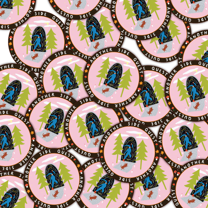 Another Side Quest Sticker | Round Vinyl Sticker | Folky
