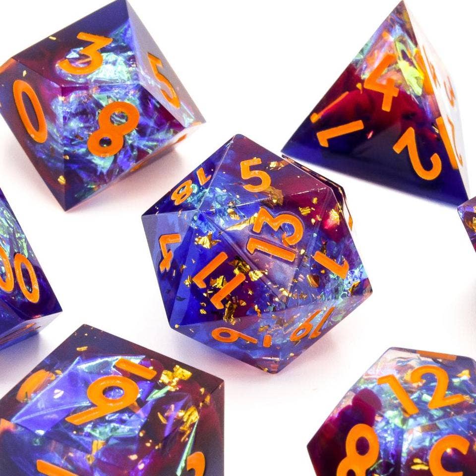 Astral Veil | Sharp Edge Dice | 7-Polyhedral Set