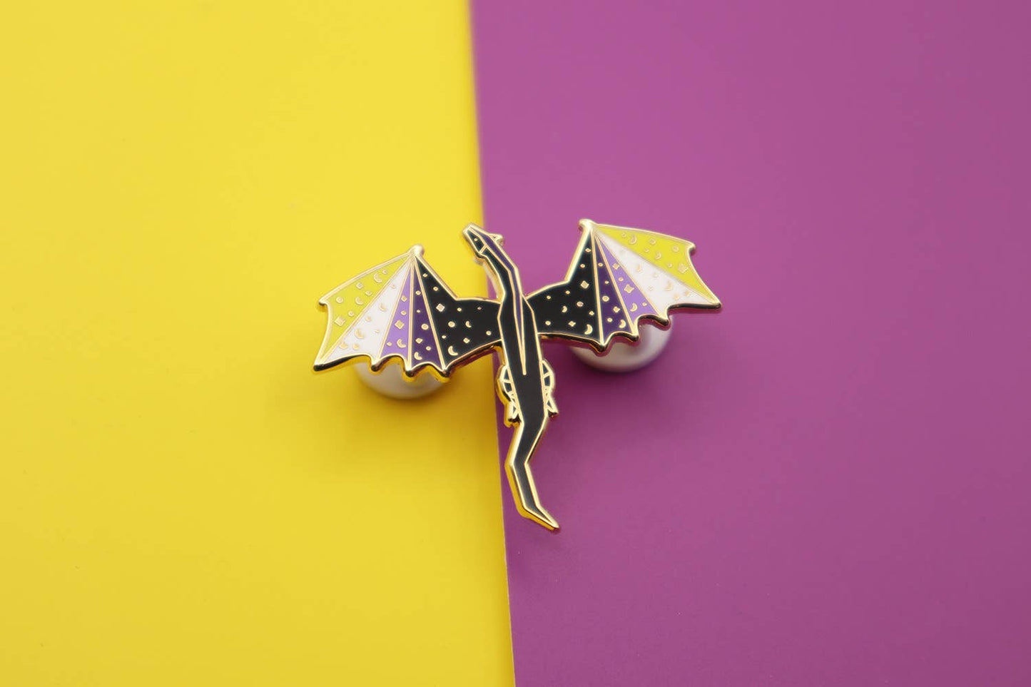 NEW! Non-Binary Coloured Dragon Enamel Pin