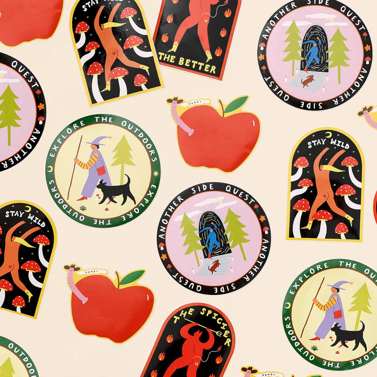 Worm Cowboy Sticker | Howdy Vinyl Sticker | Worm In Apple