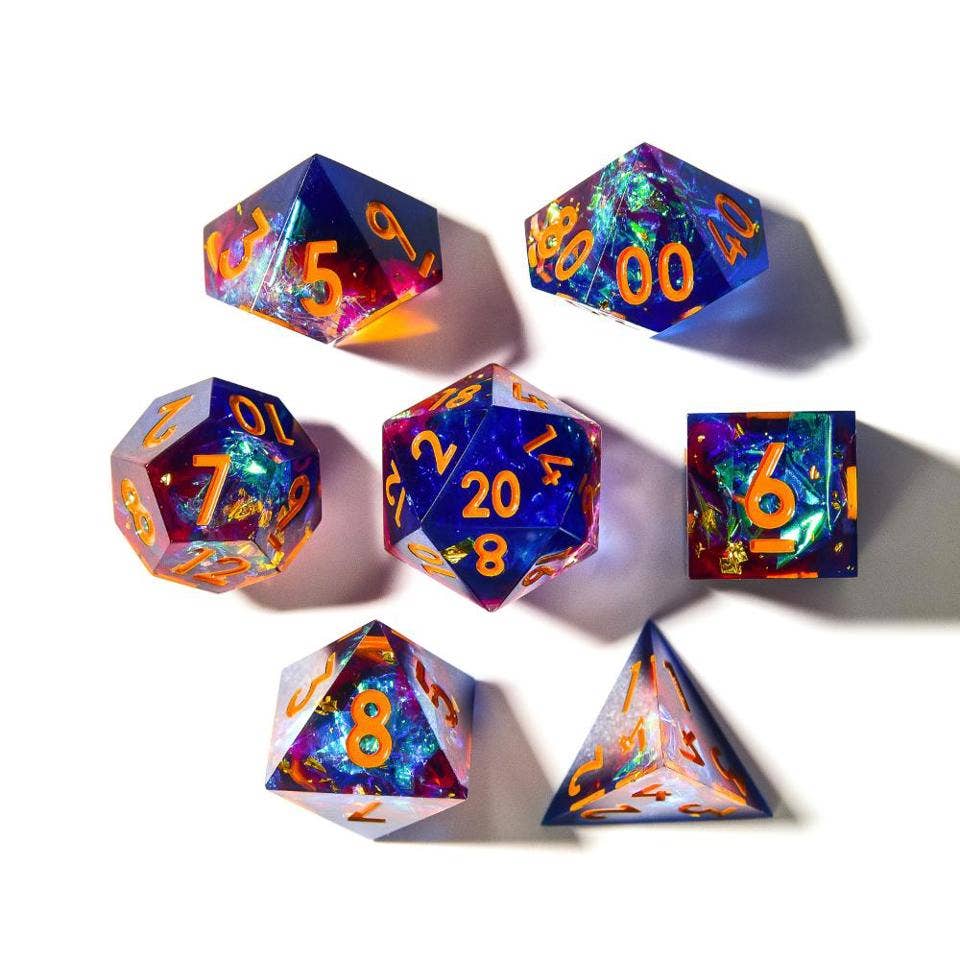 Astral Veil | Sharp Edge Dice | 7-Polyhedral Set