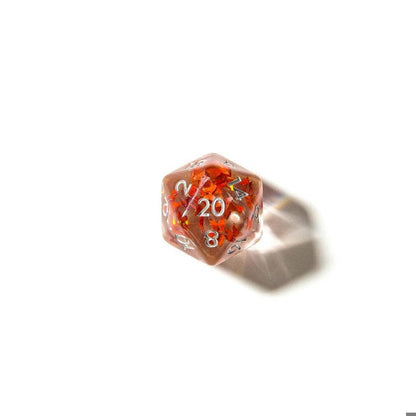 Orange Butterfly | Resin Inclusion Dice | 7-Polyhedral Set