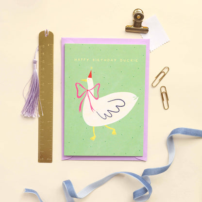 Duck Birthday Card | Happy Birthday Duckie | Birthday Duck