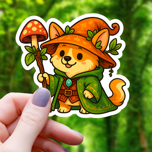 Corgi Druid Ttrpg Class Sticker