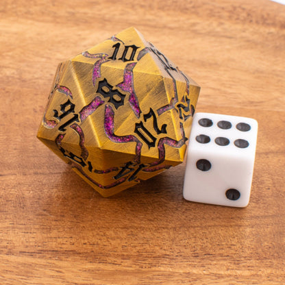 Crimson Crucible | Heavy Chonk D20 | Solid Metal | Single D20