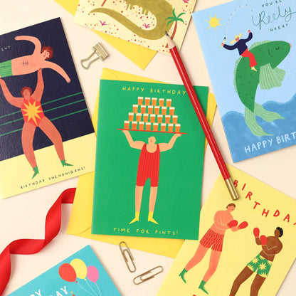 Wrestling Birthday Card | Birthday Shenanigans Card