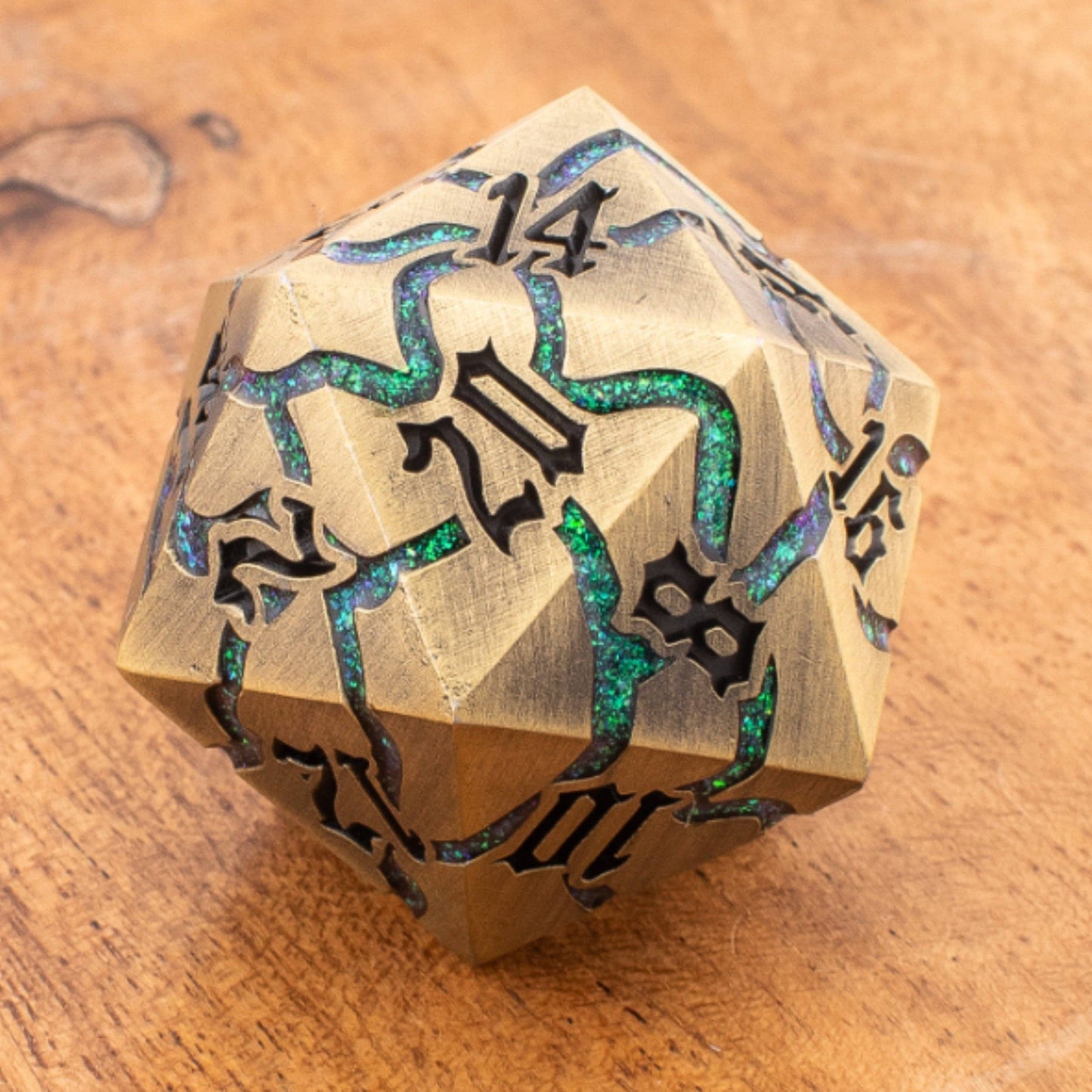 Brass Alchemist | Oversized D20 | Solid Metal | Single D20
